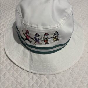 Imperial White Bucket Hat With Green Band Size XL